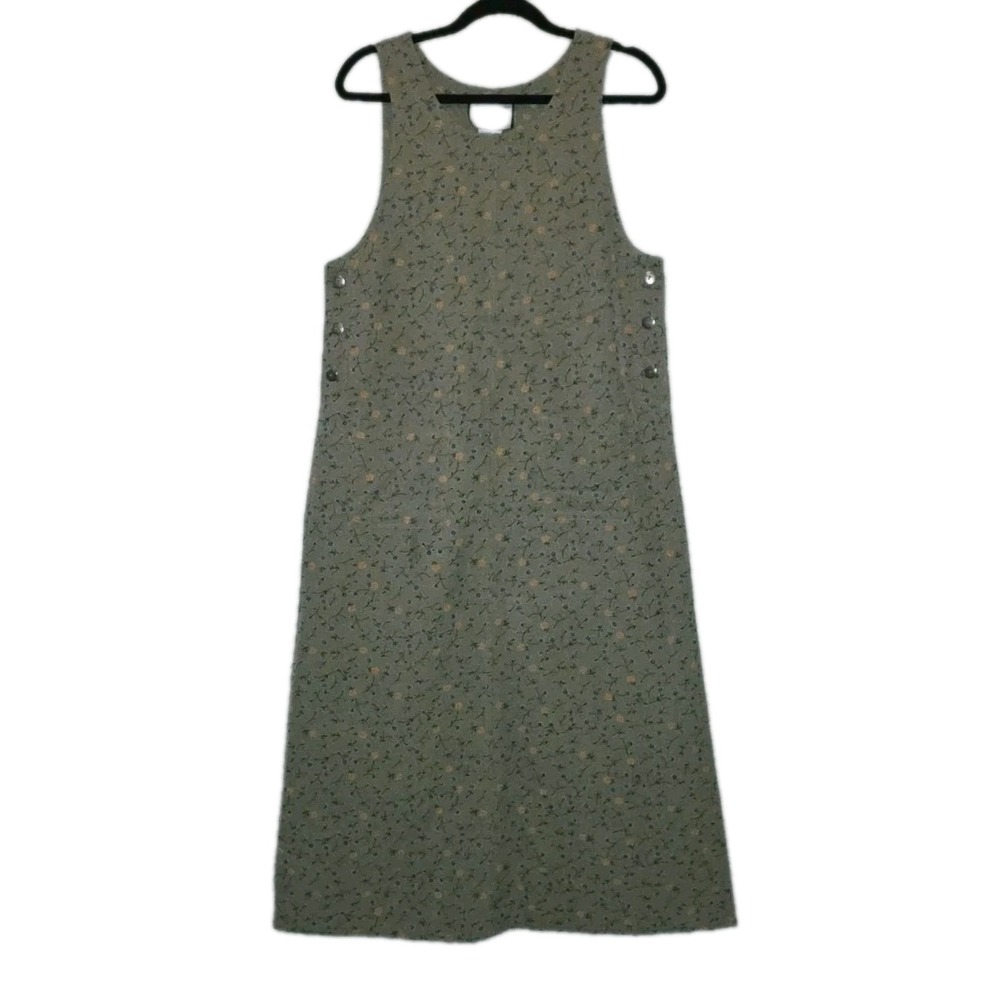 Directives Overall Jumper Dress Small Green Floral Cottagecore Y2K Prairiecore